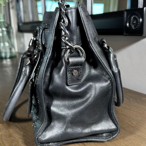 Michael Kors Hamilton Micro Stud Quilted Satchel β Black Leather Luxe! - Picture 5 of 16